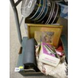 Boxed stylophone, pair of binoculars and household items