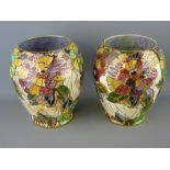 Pair of Royal Winton lustre decorated bulbous vases