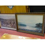 Fine vintage print of a gentleman with hunting dogs, 50 x 74 cms and a print after COULSON