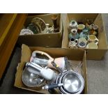 Two boxes containing a good quantity of miscellaneous porcelain including Royal Doulton seasonal