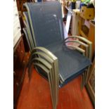 Four excellent lightweight chrome based garden easy chairs