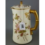Royal Worcester blush decorated jug and cover