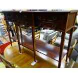 Multi drawer breakfront compact reproduction hall table