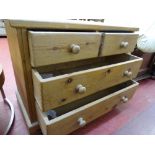 Weathered pine chest of two long and two short drawers