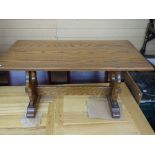 Polished Arts & Crafts style Long John coffee table