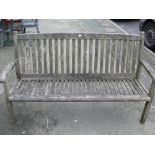 Wooden slatted garden bench