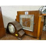 Art Deco style mantel clock and a polished Smiths clock