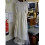 Circa 1964 wedding dress with lace top, in fine condition