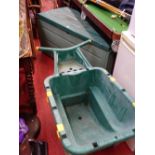 Keta plastic garden storage box and a plastic garden wheelbarrow