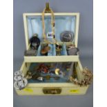 Jewellery box with good contents including yellow and white metal, some silver etc
