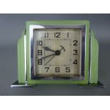 Attractive green mineral effect Art Deco bedroom clock