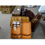 Large parcel of vintage and other suitcases including snakeskin effect, Gladstone style etc