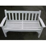 Wooden white painted garden bench