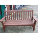 Wooden slatted garden bench