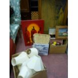 Large parcel of paintings and prints including maritime related, quantity of stoneware based table