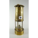 A brass reproduction Thomas & Williams Aberdare miner's lamp Condition reports provided on request