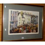 RHONA THELWELL limited edition (458/500) colour print - entitled 'Dalis Fair, Lampeter 1906',