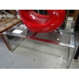 A Merrow Associates contemporary glass and chrome-type Long John coffee table Condition reports