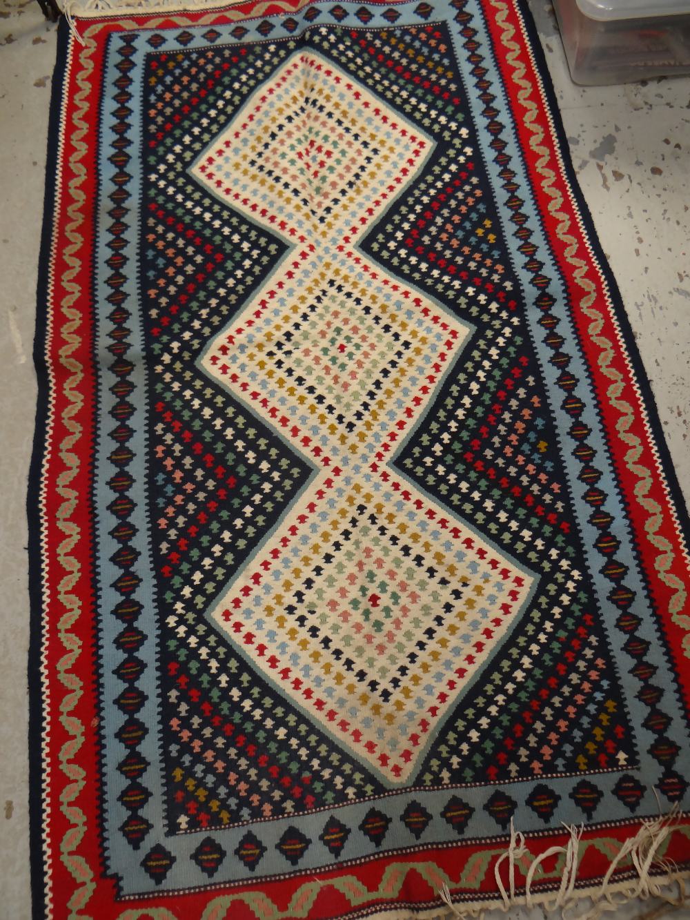 Old Moroccan Kilim rug, 161 x 95cms Condition reports provided on request by email for this