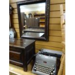 A mid-century-retro Royal typewriter, and a vintage wall mirror Condition reports provided on