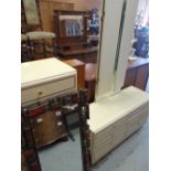 A late twentieth century matching dressing table and narrow chest together with a 1970s Syroco