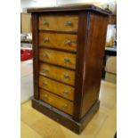 A vintage Wellington-type chest of six drawers (distressed) 42cms wide Condition reports provided on