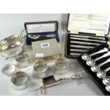 A parcel of silver and EPNS tableware including silver sauce-boat, 3.6ozs, set of four silver napkin