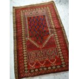 Old Baluchi prayer rug, 108 x 74cms Condition reports provided on request by email for this