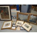 A parcel of framed watercolours & prints (proceeds to Wales Air Ambulance) Condition reports