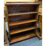 A neat antique mahogany open bookcase with dentil and galleried top, 93cms wide Condition reports