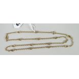 A 9ct yellow gold alternate link long necklace, 25grams Condition reports provided on request by