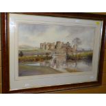 TWENTIETH CENTURY watercolour - of Caerphilly Castle, signed and dated '91, 32 x 54cms Condition