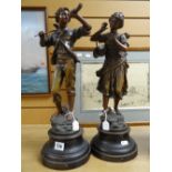 Pair of French spelter figures Condition reports provided on request by email for this auction