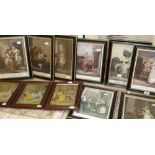 Eight antique framed 'Cries of London' series prints and a vintage framed triptych Condition reports