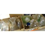 Three boxes of mixed glassware ETC including various cut glass decanters Condition reports