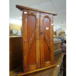 A modern rustic hardwood two-door corner cupboard, 69cms high Condition reports provided on