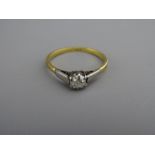 AN EIGHTEEN CARAT GOLD DIAMOND SOLITAIRE RING, visual estimate 0.4 carat, 2.4 grms gross, size mid