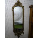 A 19th CENTURY GILT DECORATED GIRANDOLE MIRROR with applied upper and lower floral swags and