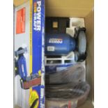 Boxed rarely used Powercraft grinder/belt sander with spare belts E/T