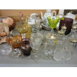 Quantity of vintage colourful and other glassware
