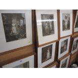 Series of ten neatly oak framed Hogarth prints