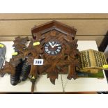 Cuckoo clock and a treen musical box