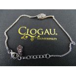 Clogau silver and gold bracelet set with three white sapphires
