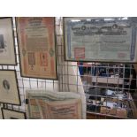 Two framed and a loose quantity of Chinese Imperial Railway Bonds