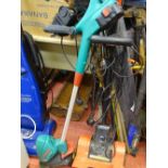 Bosch 18v cordless strimmer and an electric snow thrower, model no. GS-10107 E/T