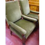 Pair of Edwardian armchairs