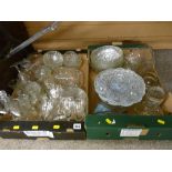 Selection of vintage glassware in two boxes