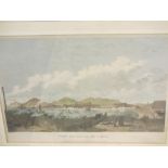 Coloured engraving titled 'View of Macao in China', published 1798, 23.5 x 31 cms