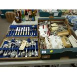 Cased part canteen and a further large quantity of boxed and loose EPNS and other cutlery