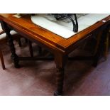 Polished wood draw leaf table on barley twist supports